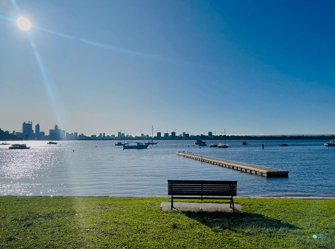 View across Matilda Bay toward Perth