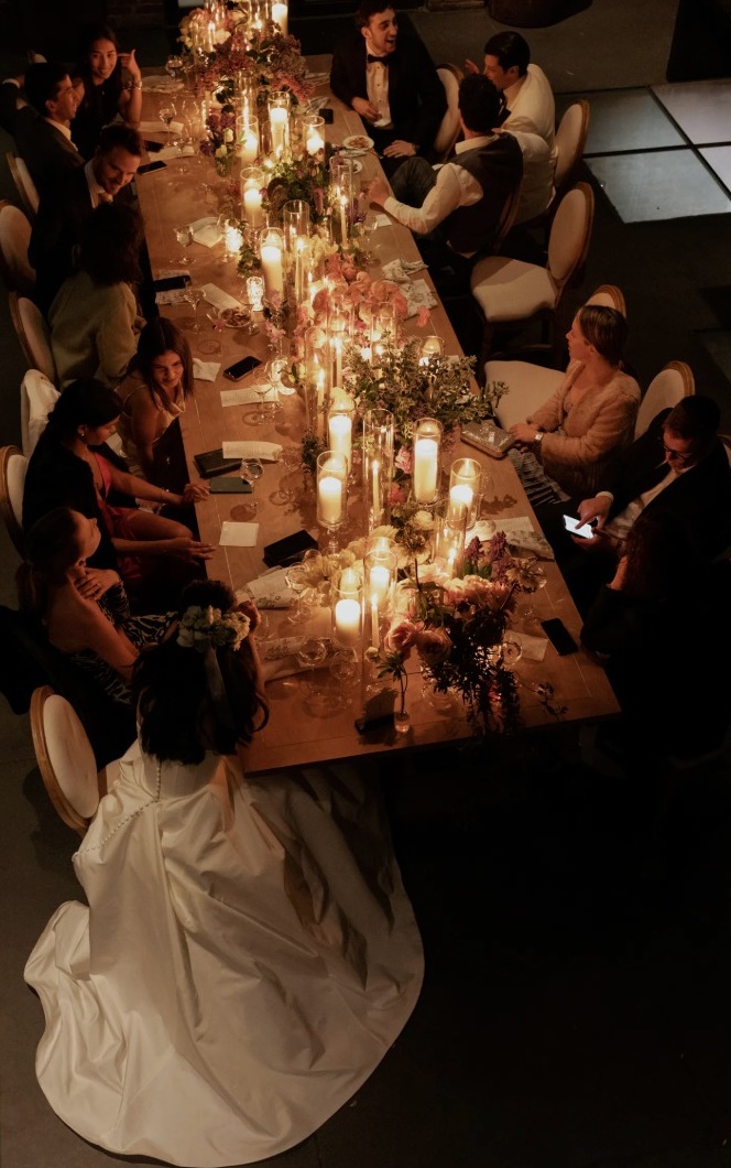 Wedding rehearsal dinner table